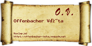 Offenbacher Véta névjegykártya